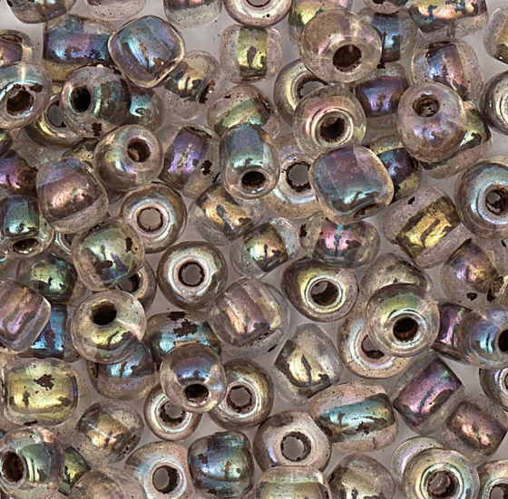 Rocailles Perlen 4mm, hell-lila Regenbogen